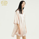 絲儂女士真絲睡裙大碼寬松連衣裙100%桑蠶絲家居服禮盒 流華 緋粉 M (165)