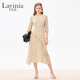Lavinia Club拉維妮婭法式小碎花清新連衣裙女2025春夏新品收腰茶歇裙J41L106 黃花 XL 175/96A