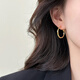 伊黛兒鑲鉆耳環(huán)圈圈新款獨特耳飾女小眾設(shè)計輕奢高級感耳圈生日禮物女 鑲鉆金色耳圈E3401