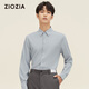 ZIOZIA韓版男裝春款泡泡紗肌理感襯衫修身ZWDC1X17 淺灰色 L 100/175