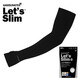 Let's slim韓國冰袖套手指冰絲防曬袖套男女防紫外線戶外騎車袖長薄遮陽袖 手指 黑色 均碼