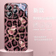 方哲適用于蘋果16promax手機殼自帶彩繪鏡頭膜豹紋好運福祿iphone15pro時尚個性防摔輕奢玻璃女款外殼 彩繪鏡頭膜-豹紋好運福祿-粉色 iPhone 16
