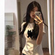 嬌茹妮2025夏季小貓咪卡通印花短袖T恤女修身短款顯瘦打底正肩外穿上衣 白色【高品質棉】 L （95—115斤）