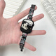 炫戴（XUANDAI）適用iwatch s10表帶彩鉆狗狗蘋果手表s9手鐲s8/s7/s6金屬apple watch se表帶小眾高級女款腕帶 黑色【細(xì)版】小狗彩鉆·手鐲式表帶 38/40/41/42