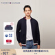 TOMMY HILFIGER【立領(lǐng)開(kāi)衫】秋冬男女休閑通勤半高領(lǐng)撞色鑲邊針織外套 藏青色FAP L （推薦：150-165斤）