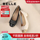 百麗（Belle）牛皮舒適優(yōu)雅單鞋女2025春新蝴蝶結方跟鞋D3S1DAQ5 黑色 37 (235mm)