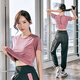 茵僑伊運(yùn)動(dòng)套裝女夏季跑步瑜伽服晨跑健身房速干短袖春秋寬松顯瘦健身服 【2件套】紫紅短袖+紫紅邊長(zhǎng)褲 XL碼 建議120-135斤