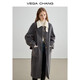 VEGA CHANG毛呢大衣女2025年秋冬新款撞色領(lǐng)顯瘦氣質(zhì)羊毛呢大衣 常規 版 M