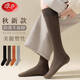 浪莎女士襪子女小腿襪中長(cháng)筒過(guò)膝襪春秋冬季保暖大腿襪顯瘦彈力高筒襪 黑1咖1 2雙 均碼 【小腿襪】
