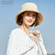 Siggi 遮陽(yáng)帽女防曬戶(hù)外防曬帽遮臉漁夫帽盆帽夏天沙灘韓版折疊太陽(yáng)帽 卡其色 59cm（適合大頭）