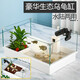 憨憨寵 烏龜缸特大號帶曬臺生態(tài)缸造景養龜專(zhuān)用玻璃龜缸養龜池水陸龜 水陸兩用烏龜缸套餐【造景+過(guò)濾+曬背+龜糧+椰磚】
