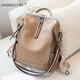 ANDSEEYOU雙肩包女2025新款韓版百搭時(shí)尚情人節皮質(zhì)學(xué)生背包單肩包兩用包潮 卡其色