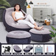 INTEX 懶人沙發(fā)榻榻米充氣沙發(fā)創(chuàng)意小戶型座椅單人可愛折疊躺椅床 灰沙發(fā)+腳蹬2個（配電泵）+收納袋