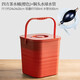 唐豐茶桶茶水桶茶渣桶簡(jiǎn)約茶水分離垃圾桶茶桌茶臺茶幾廢水桶茶具配件 四方茶水桶(橙色)+銅頭水球水管