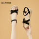 達芙妮（DAPHNE）女士涼鞋春夏季新款平底松糕百搭厚底坡跟仙女風(fēng)女鞋水鉆羅馬鞋 黑色 (跟高4.5厘米) 37 (235mm) 標準碼