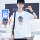阿尼三夏季短袖T恤男青少年2025新款潮流帥氣初中高中學(xué)生大童半袖夏裝 02款白色 2XL