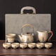 瓷牌茗茶具（cipaiming teaset）汝窯茶具套裝家用陶瓷泡茶壺茶杯辦公室喝茶高檔喬遷之喜搬家禮物 汝窯海浪江崖提梁壺10件套禮盒裝