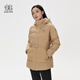 KOLON SPORT/可隆中量羽絨服 女子壓膠連帽冬GTX防風(fēng)寬松鵝絨外套夾克 LKDJ4WTK16-BE 米黃 M 165/88A