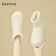 DAPHNE達芙妮雪地靴女加絨加厚保暖棉鞋冬季新款東北厚底防滑短靴棉靴冬 米色 加絨 跟高5cm 37 (235mm) 標準碼