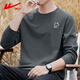 回力長(zhǎng)袖t恤男春秋季純棉透氣圓領(lǐng)運(yùn)動(dòng)長(zhǎng)袖男百搭上衣男裝灰色XL