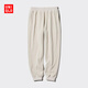 優(yōu)衣庫男裝女裝搖粒絨松緊束腳褲/長(cháng)褲褲子保暖473143 30 淺米色 XL /180/105