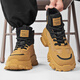 狠洋勞保男鞋子冬季加絨棉鞋工作防滑耐磨秋季運動(dòng)登山黑色馬丁靴子男 黃色不加絨【高品質(zhì)】 42