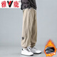 雅鹿褲子男春秋季薄款港風(fēng)修身男士寬松束腳運動(dòng)長(cháng)褲大碼工裝休閑褲男 卡其色【加絨款】 加絨 XL 【建議體重120-140斤】
