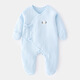 瓊帕嬰兒衣服新生包腳連體衣嬰兒無(wú)骨哈衣秋冬純棉初生連腳服爬服包手寶寶春秋 藍色(包手連腳提花連體) 66cm