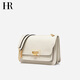 HR赫蓮娜包包女包荔枝紋牛皮單肩斜挎包女輕奢百搭通勤包女生日禮物 米白色