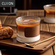 CLITON咖啡杯日式豎紋防燙玻璃杯子茶杯家用高顏值拿鐵濃縮杯玻璃水杯