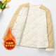 確不凡中學(xué)生女生校服羽絨內(nèi)膽秋冬加絨加厚短款內(nèi)穿打底校衣貼身保暖小 黃色 L_100-110斤