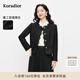 珂萊蒂爾【盈動(dòng)綻放】2025法式蕾絲優(yōu)雅短外套女通勤淑女上衣 黑色 M