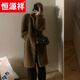 恒源祥2024冬季新款仿水貂毛絨皮毛一體長(cháng)款加厚毛毛環(huán)保皮草外套女大衣 卡其 M (116-135斤)