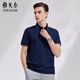 雅戈爾（YOUNGOR）短袖POLO衫男翻領(lǐng)可機洗免熨含桑蠶絲面料柔軟舒適透氣 VSZS533070FCA藏青 L
