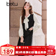 百圖betu女裝2025春季新款連衣裙小香風(fēng)蝴蝶結(jié)系帶假兩件裙子2501T71 黑色 M