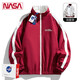 NASA URBAN春季外套男裝情侶裝休閑夾克男春春季棒球服潮流男士衣服男 2455酒紅色(雙面穿) L (140-160斤)