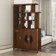 巨萬(wàn)佳木新中式玄關(guān)鞋柜一體實(shí)木色客廳屏風(fēng)隔斷柜雙面收納儲物門(mén)口入戶(hù)柜 胡桃色【106*34*200cm】 送貨上門(mén)免費安裝