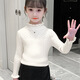 山鷗2025秋冬新款女童毛衣中大童套頭針織打底衫小女孩半高領(lǐng)秋裝LTZ 米白色【春秋款】 120
