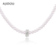 AJIDOU項鏈女時(shí)尚珍珠頸鏈法式復古吊墜小眾輕奢氣質(zhì)鎖骨鏈送女友女神節