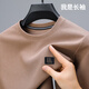 皮爾卡丹（pierre cardin）官方品牌華夫格衛衣圓領(lǐng)長(cháng)袖T恤男士中年商務(wù)休閑打底衫旗艦高端 駝色5529 4XL 190 建議174-190斤