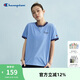 Champion冠軍拼色短袖T恤女25春夏青春校園風(fēng)復(fù)古潮牌休閑 藍(lán)色 L