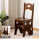 木馬人餐椅實(shí)木椅子家用客廳靠背椅兩用折疊餐桌椅辦公椅高腳椅休閑椅 橡膠木四層-旗艦款胡桃色