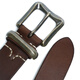 玩累了的孩子·日本櫪木馬鞍革·純黃銅老式沙磨做扣頭手工植鞣牛皮腰帶old bro 純銅扣/L02深棕 86cm