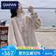 恰凡（QIAFAN）短外套女新中式國(guó)風(fēng)2025秋冬新款高級(jí)感毛茸茸小個(gè)子時(shí)尚洋氣棉服 金色提花拼接 S  建議110斤以下