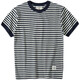 PKSAQ?；晟滥兴{白阿美咔嘰280克純棉美式復古日系短袖男重磅條紋T恤男 藍白條紋 XL