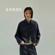 ERDOS 棉麻混紡牛仔褂箱型短款休閑寬松落肩減齡女短外套 經(jīng)典藍 M 165/84A