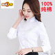 初徑純棉白襯衫女2026新款春裝長(cháng)袖氣質(zhì)蕾絲小衫花邊洋氣打底上衣 5838純棉-不加絨 M