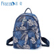 Frazzil/法姿雙肩背包女潮春夏新款韓版百搭休閑帆布旅游背包書包   1235 1235葉茂扶蔬