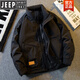 JEEP高檔橫派潮品美式復古立領(lǐng)羽絨棉服男款冬季感痞帥保暖夾克外套男 黑色 棉服款 3XL (160-180斤)