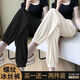 筱質(zhì)磐【兩條裝】冰絲束腳運動褲女夏季薄款顯瘦休閑百搭小個子燈籠褲子 黑色+米杏色【兩件裝】 L (建議116-130斤)